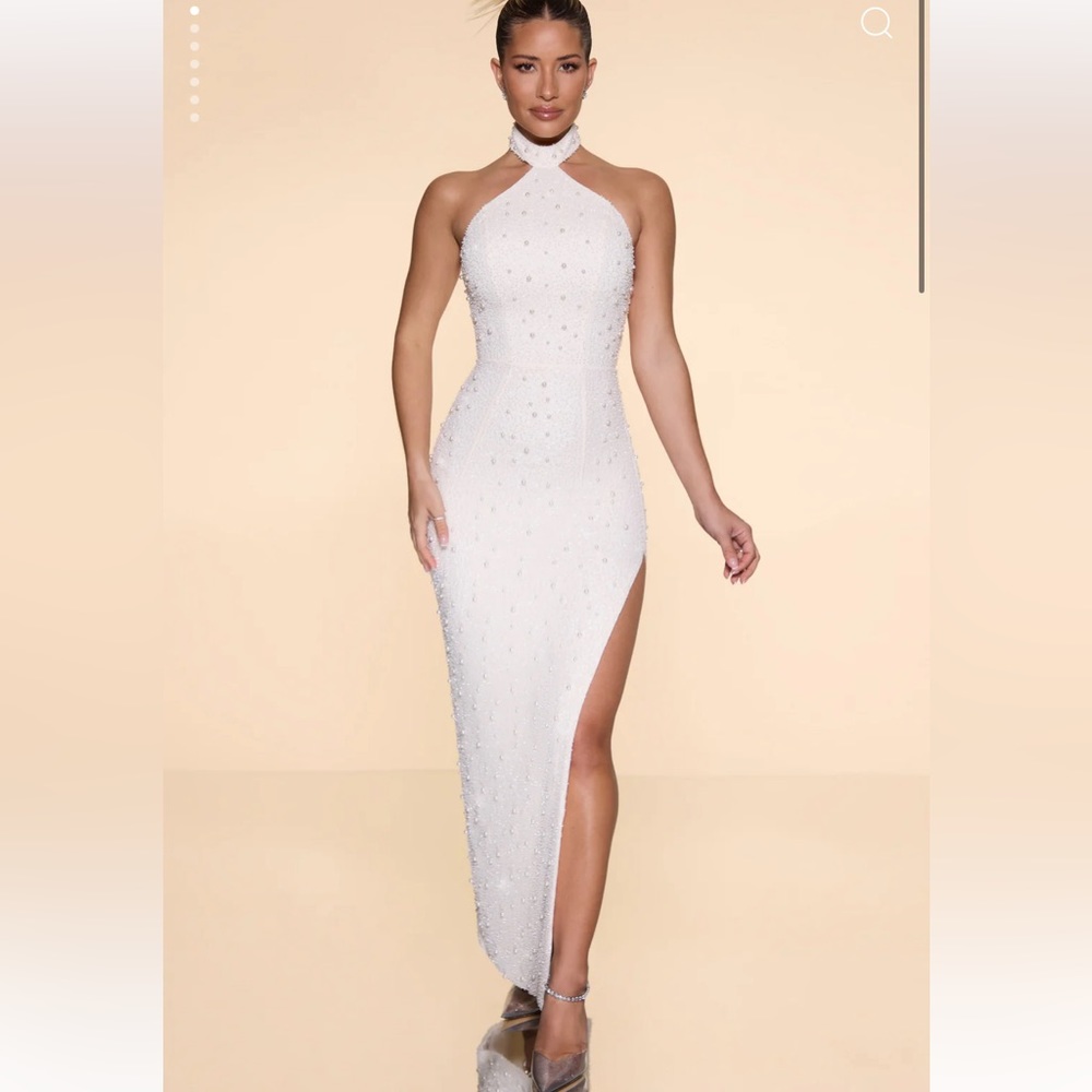 Oh Polly Positano Maxi Dress In Ivory